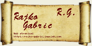Rajko Gabrić vizit kartica